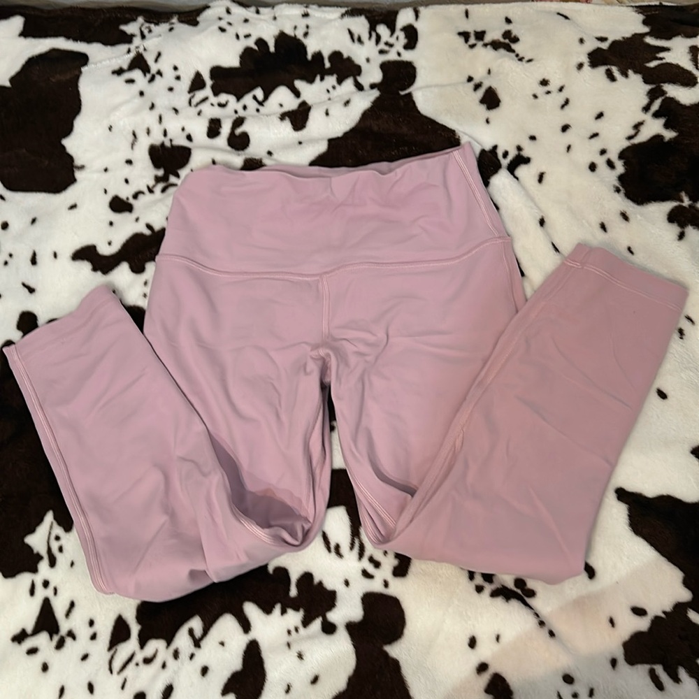 Lululemon 23” leggings size 8. Soft pink